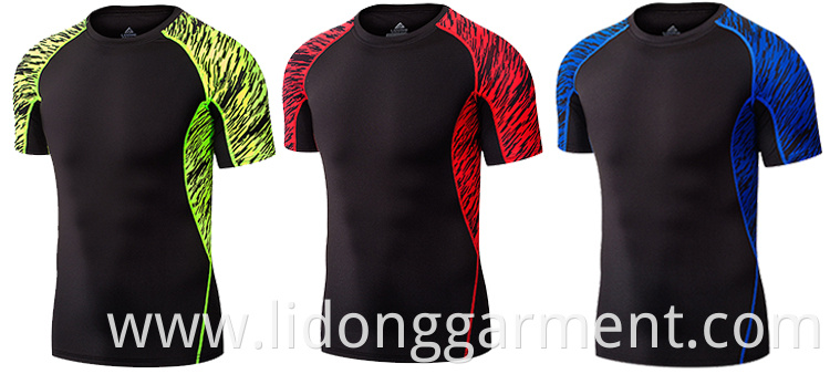 Wholesale Male Gym Quick Dry Tops Clothes Mens Compression Running T Shirts